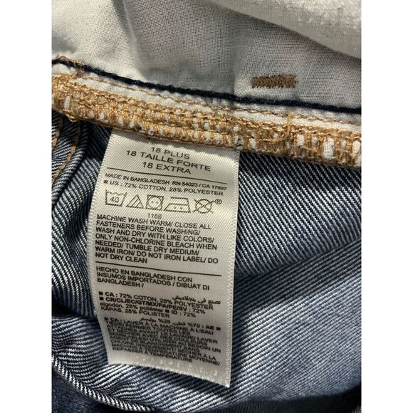 Old Navy High Rise Straight Jeans Women's Plus Size 18 Extra Blue Denim - Picture 5 of 8